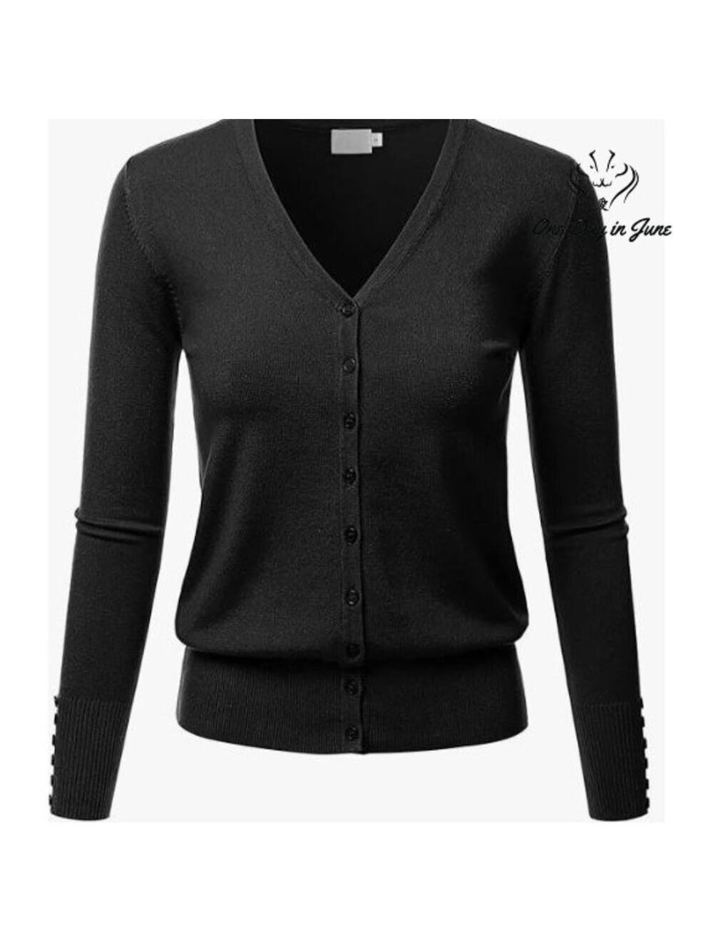 Cielo V Neck Button Front Long Sleeve Sweater Size L